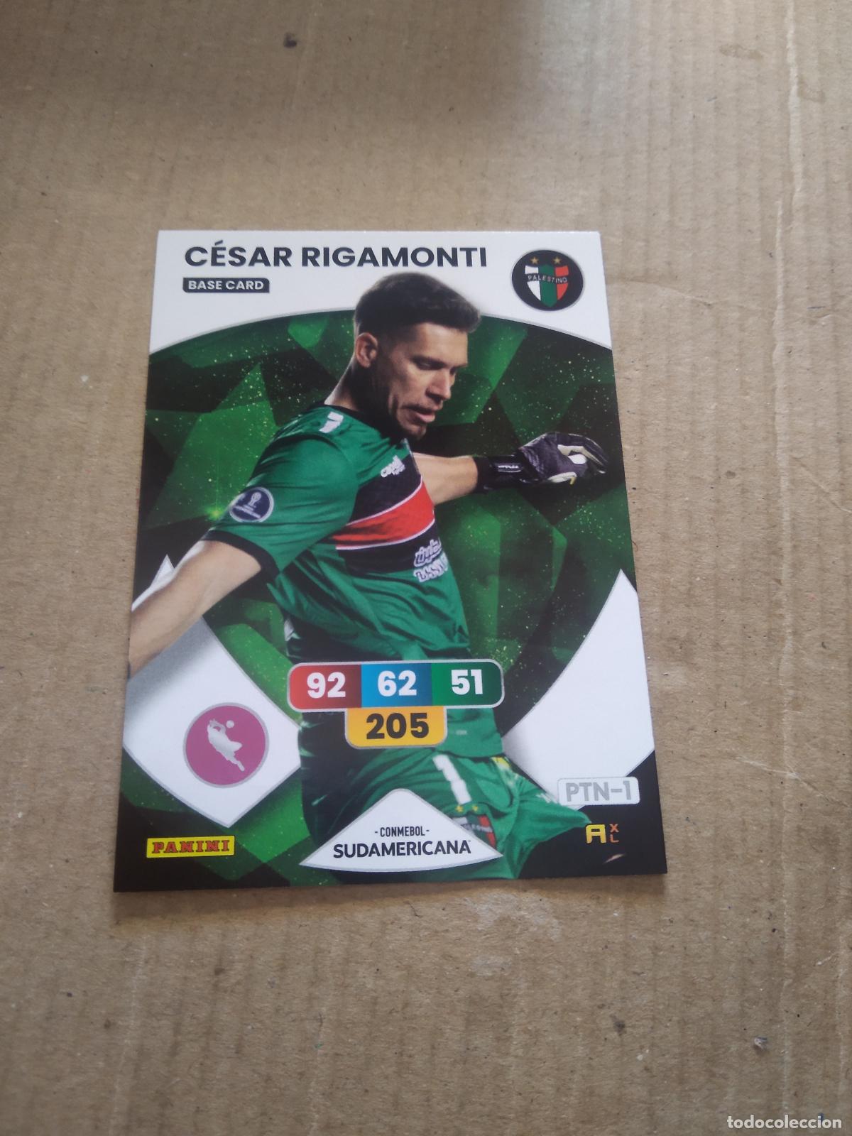Cromos de F&uacute;tbol: CESAR RIGAMONTI PALESTINO CROMO FUTBOL PANINI ADRENALYN CONMEBOL LIBERTADORES SUDAMERICANA 2024