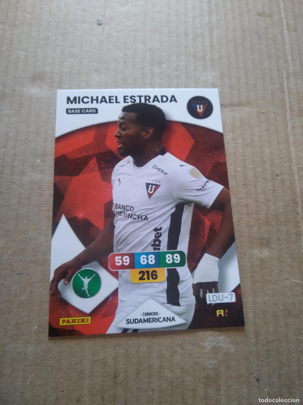 Cromos de F&uacute;tbol: MICHAEL ESTRADA LDU Quito CROMO FUTBOL PANINI ADRENALYN CONMEBOL LIBERTADORES SUDAMERICANA 2024