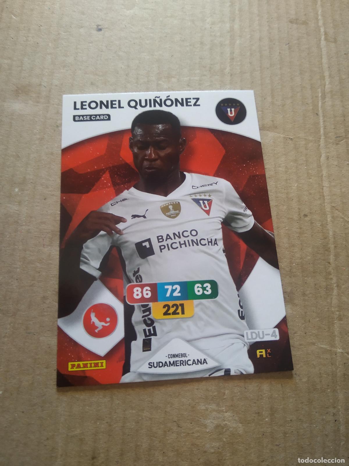 Cromos de F&uacute;tbol: LEONEL QUI&Ntilde;ONEZ LDU Quito CROMO FUTBOL PANINI ADRENALYN CONMEBOL LIBERTADORES SUDAMERICANA 2024