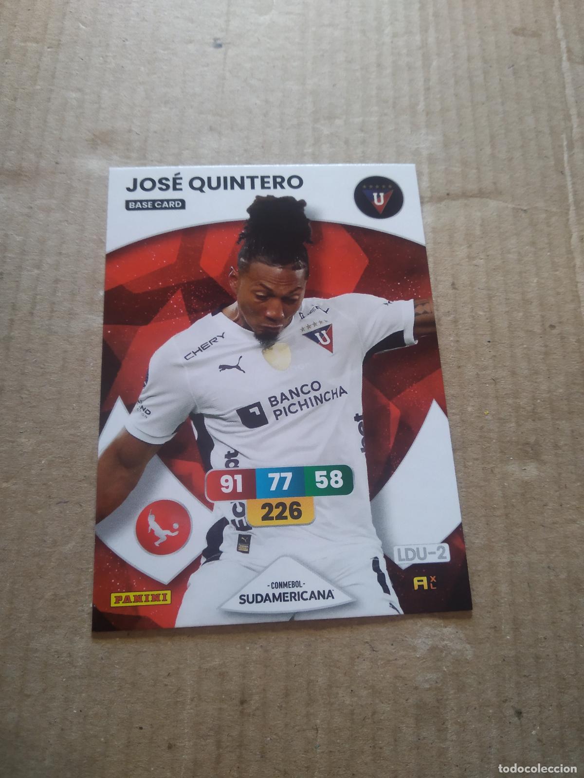 Cromos de F&uacute;tbol: JOSE QUINTERO LDU Quito CROMO FUTBOL PANINI ADRENALYN CONMEBOL LIBERTADORES SUDAMERICANA 2024