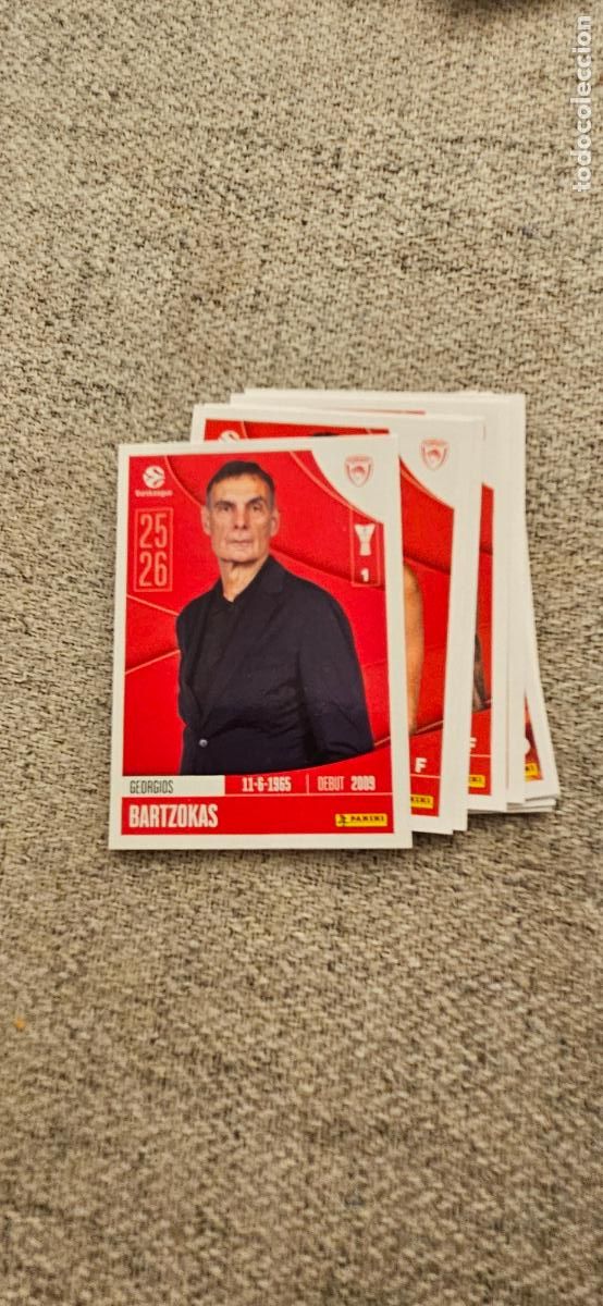 Cromos de F&uacute;tbol: olympiakos campeon bartzokas 249 euroliga 2025 2026 25 26 euroleague trading card