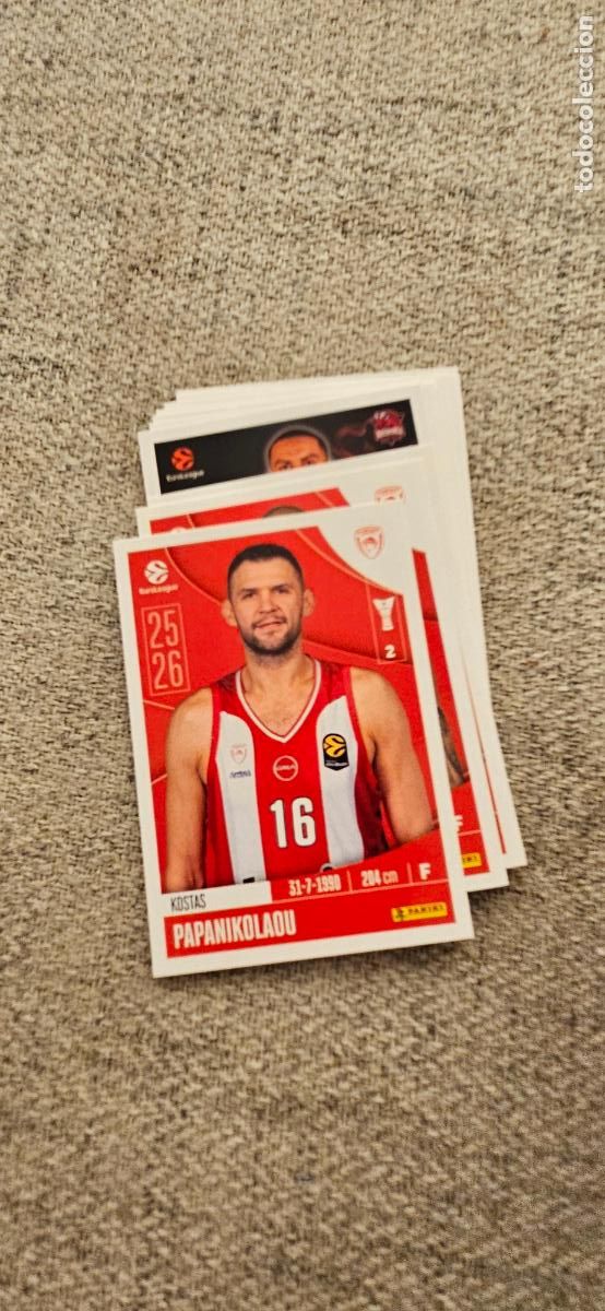 Cromos de F&uacute;tbol: olympiakos papanikolau 259 euroliga 2025 2026 25 26 euroleague trading card