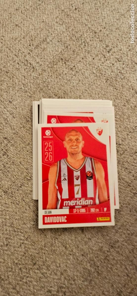 Football Stickers: estrella roja davidovac 102 euroliga 2025 2026 25 26 euroleague trading card