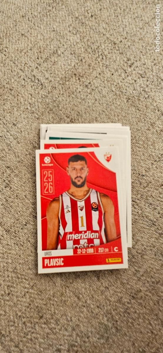 Football Stickers: estrella roja 108 plavsic euroliga 2025 2026 25 26 euroleague trading card