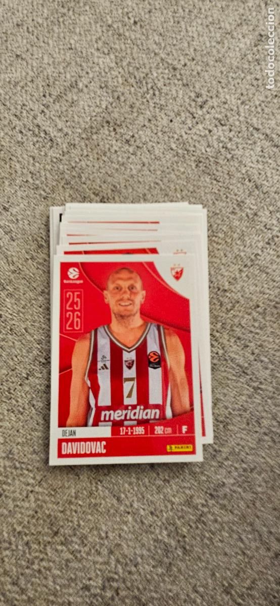Football Stickers: estrella roja davidovac 102 euroliga 2025 2026 25 26 euroleague trading card
