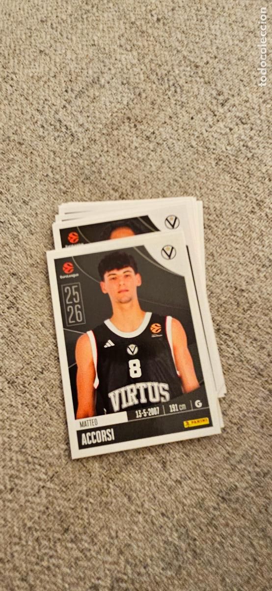 Football Stickers: bologna 355 accorsi euroliga 2025 2026 25 26 euroleague trading card