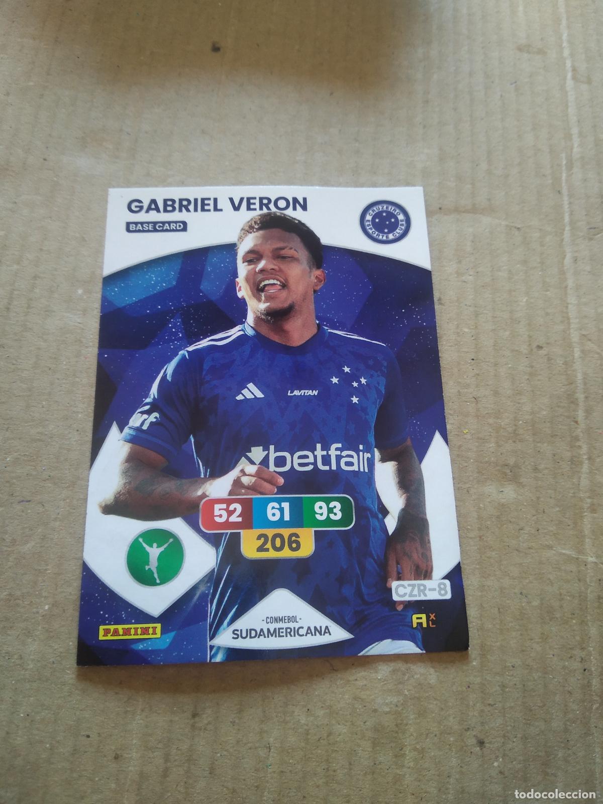 Cromos de F&uacute;tbol: GABRIEL VERON CRUZEIRO CROMO FUTBOL PANINI ADRENALYN CONMEBOL LIBERTADORES SUDAMERICANA 2024