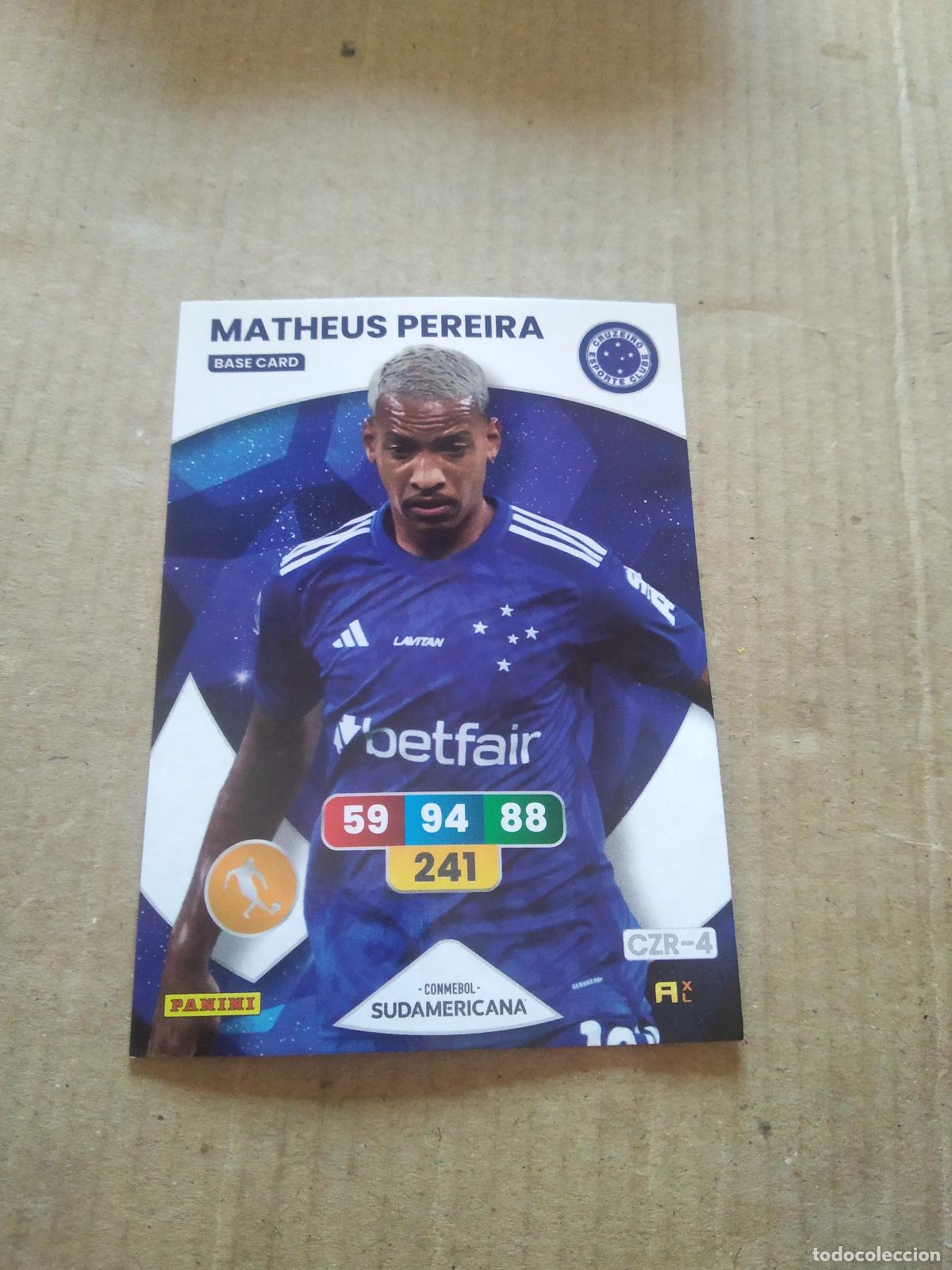 Cromos de F&uacute;tbol: MATHEUS PEREIRA CRUZEIRO CROMO FUTBOL PANINI ADRENALYN CONMEBOL LIBERTADORES SUDAMERICANA 2024