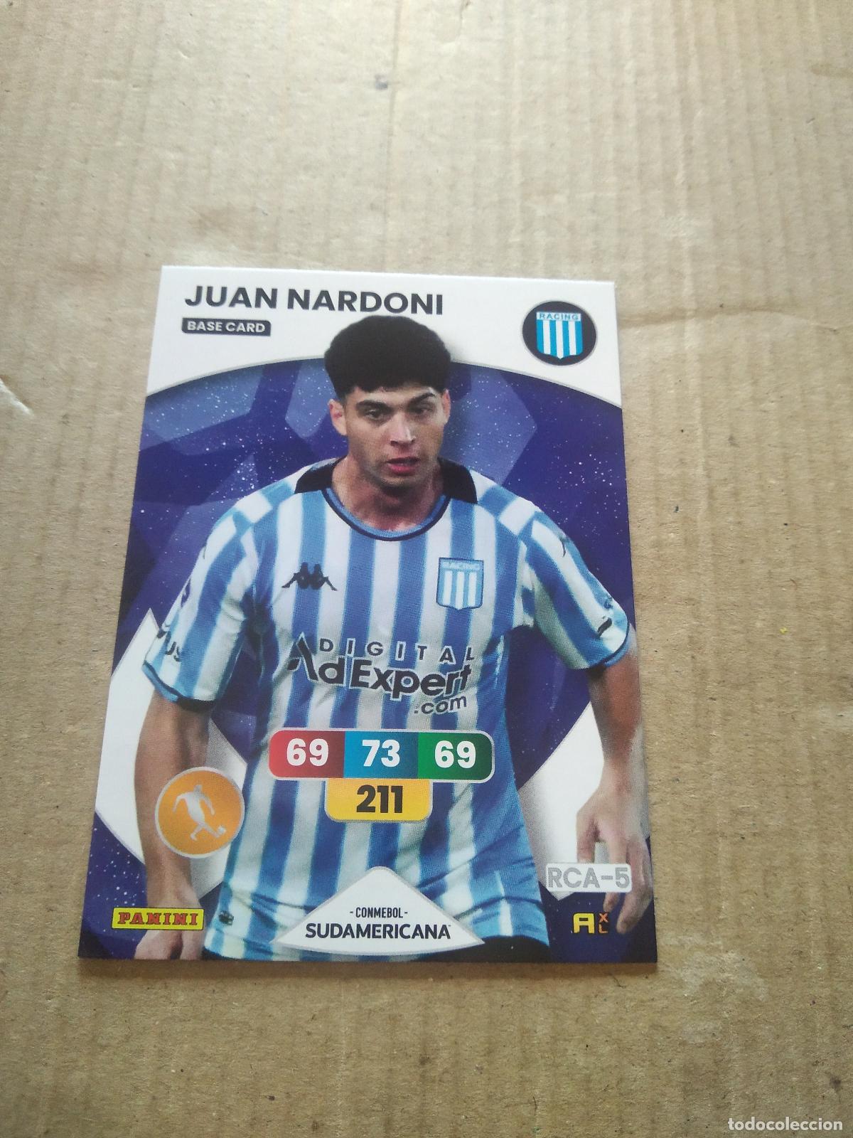Cromos de Futebol: JUAN NARDONI RACING CROMO FUTBOL PANINI ADRENALYN CONMEBOL LIBERTADORES SUDAMERICANA 2024