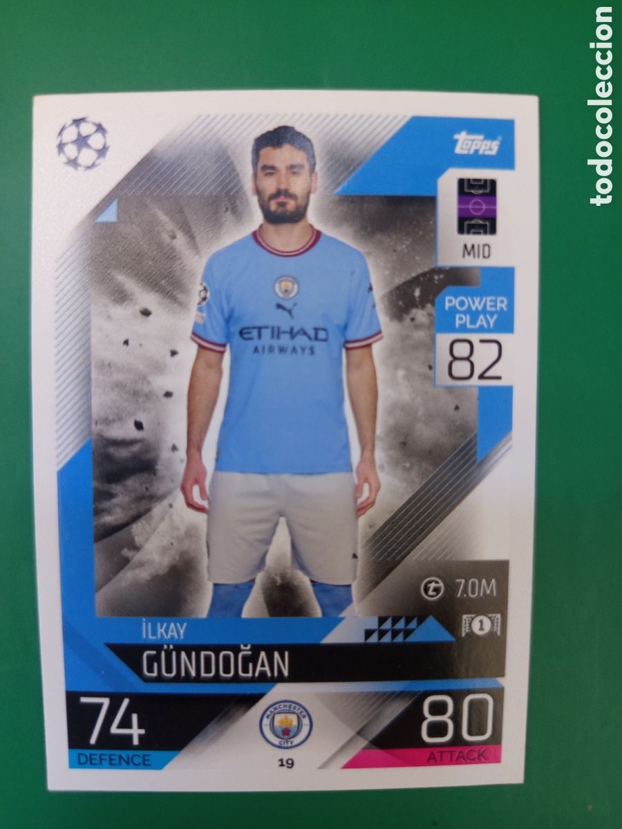 Football Stickers: ❇️ CROMO ⚽ GUNDOGAN MANCHESTER CITY 19 2022 2023 22 23 UCL MATCH ATTAX TOPPS ❇️