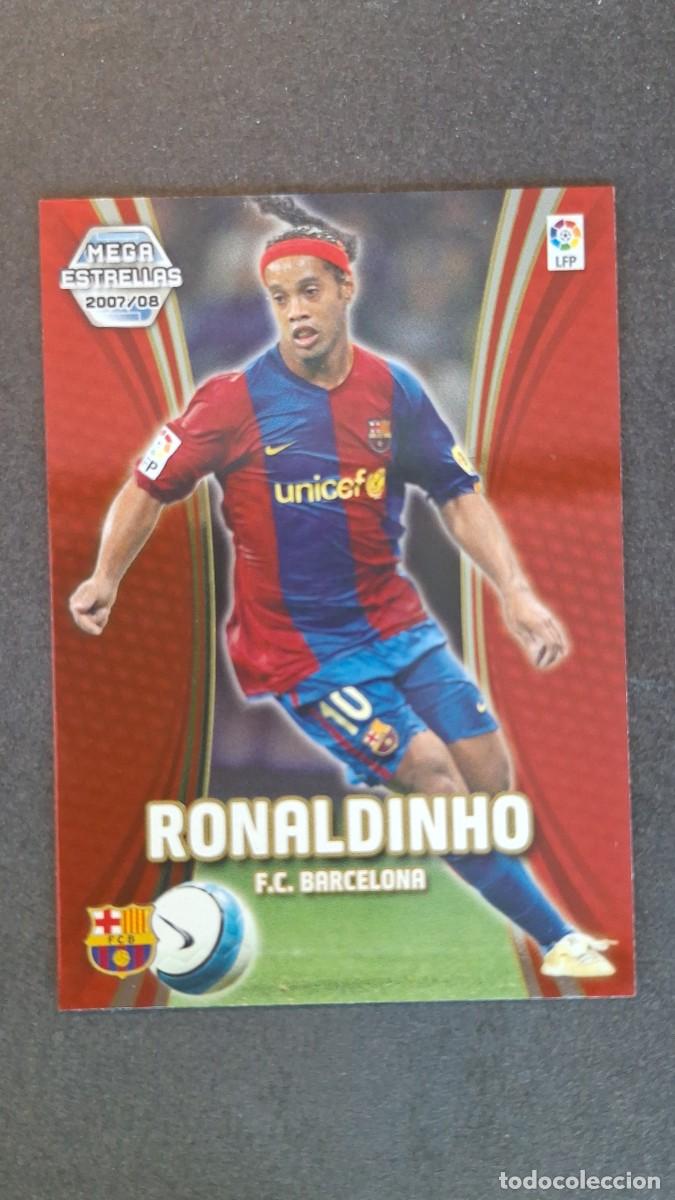 Cromos de f&uacute;tbol: L3 RONALDINHO F. C. BARCELONA MEGA ESTRELLAS 378 PANINI MEGACRACKS 2007 2008 07 08