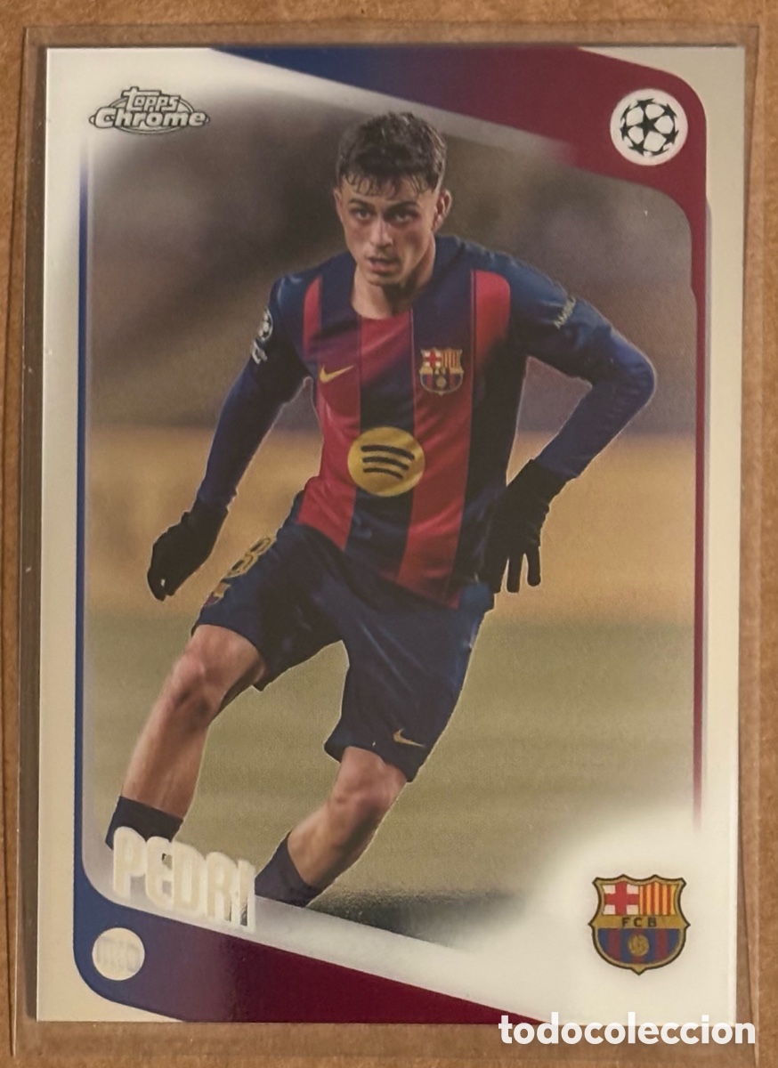 Cromos de F&uacute;tbol: PEDRI (FC BARCELONA). CARTA TOPPS CHROME UEFA CHAMPIONS LEAGUE 2025/26. #196.