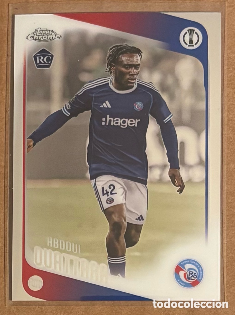 Cromos de F&uacute;tbol: ABDOUL OUATTARA (STRASBOURG). CARTA ROOKIE CARDTOPPS CHROME UEFA CONFERENCE LEAGUE 2025/26. #114.