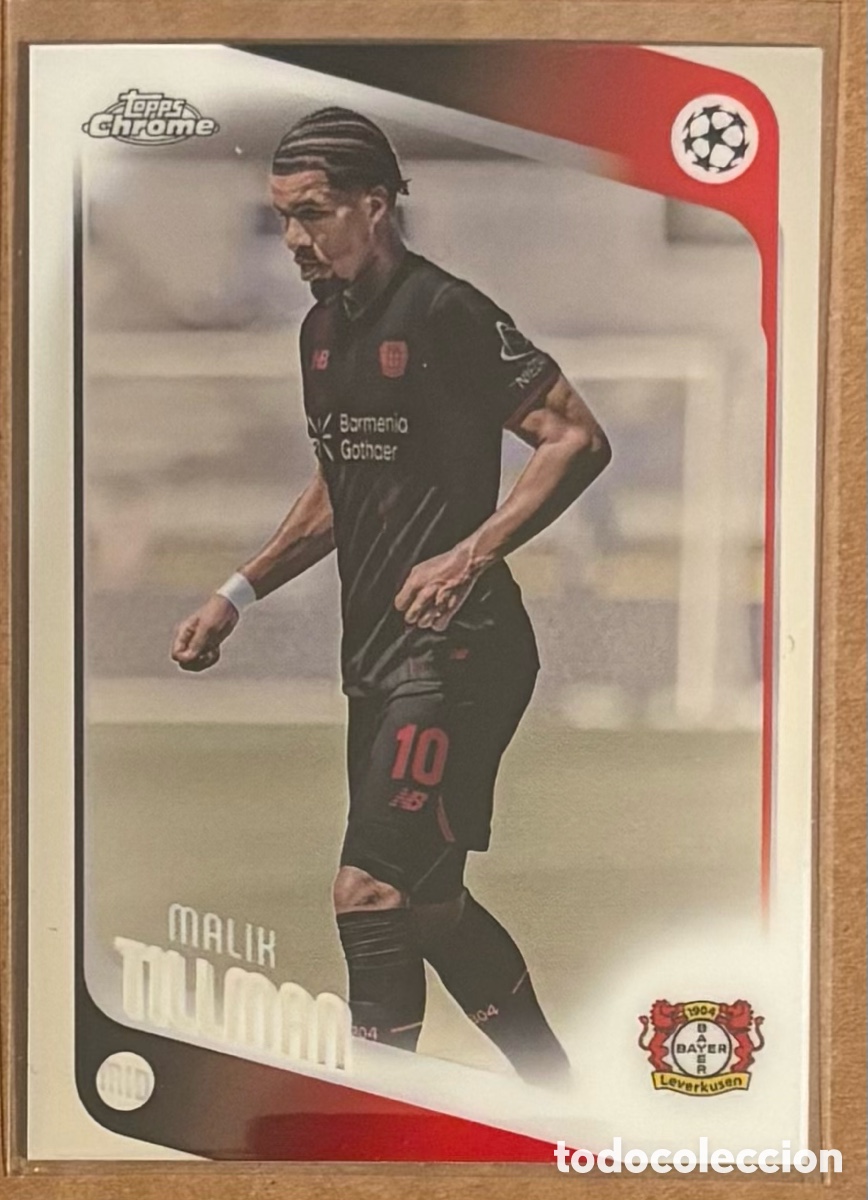 Cromos de F&uacute;tbol: MALIK TILLMAN (LEVERKUSEN). CARTA TOPPS CHROME UEFA CHAMPIONS LEAGUE 2025/26. #24.
