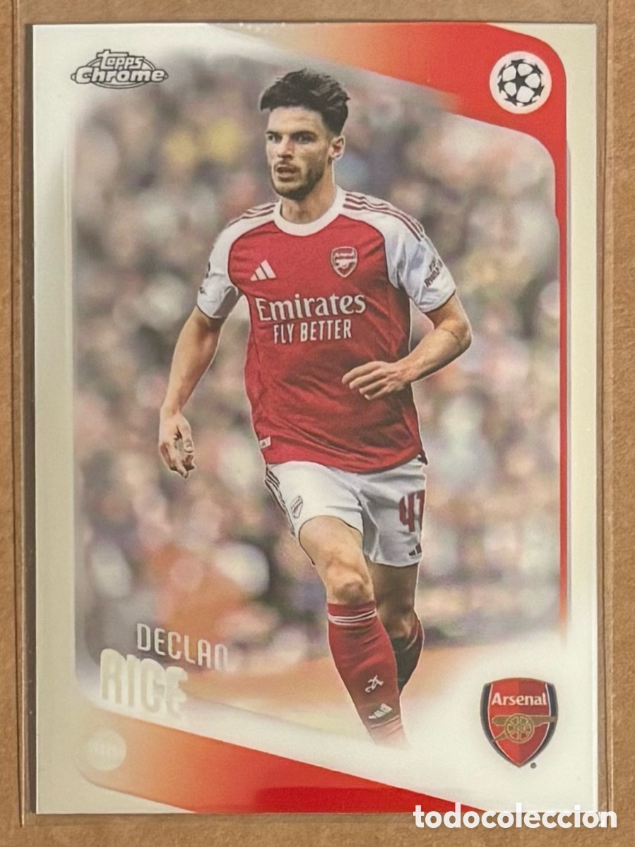 Cromos de F&uacute;tbol: DECLAN RICE (ARSENAL FC). CARTA TOPPS CHROME UEFA CHAMPIONS LEAGUE 2025/26. #164.