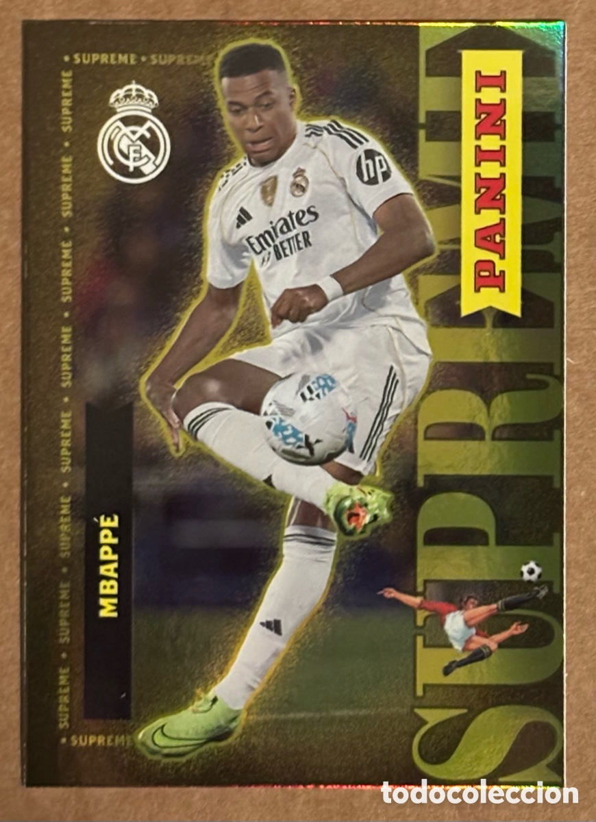 Cromos de F&uacute;tbol: MBAPP&Eacute; (REAL MADRID). CARTA SUPREME COLECCI&Oacute;N REAL MADRID PANINI CLUB 2025/26.