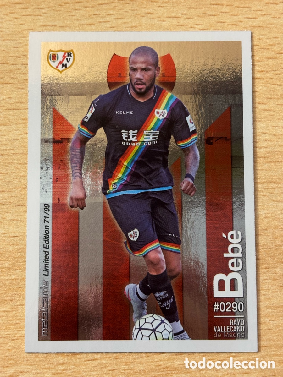 Figurine di Calcio: # 290 Beb&eacute; Rayo Vallecano Mundicromo 2016 Metalcard Limited Edition brillo liso