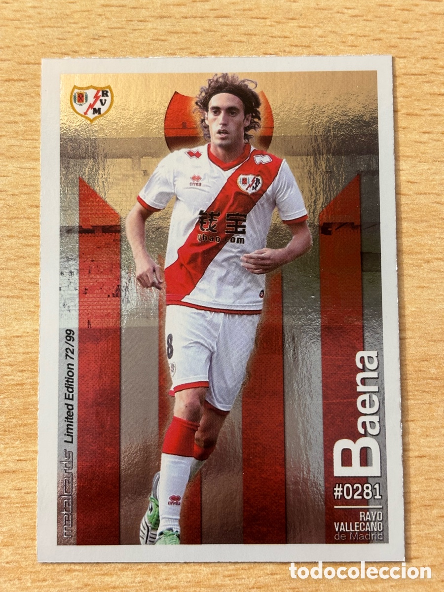 Figurine di Calcio: # 281 Baena Rayo Vallecano Mundicromo 2016 Metalcard Limited Edition brillo liso