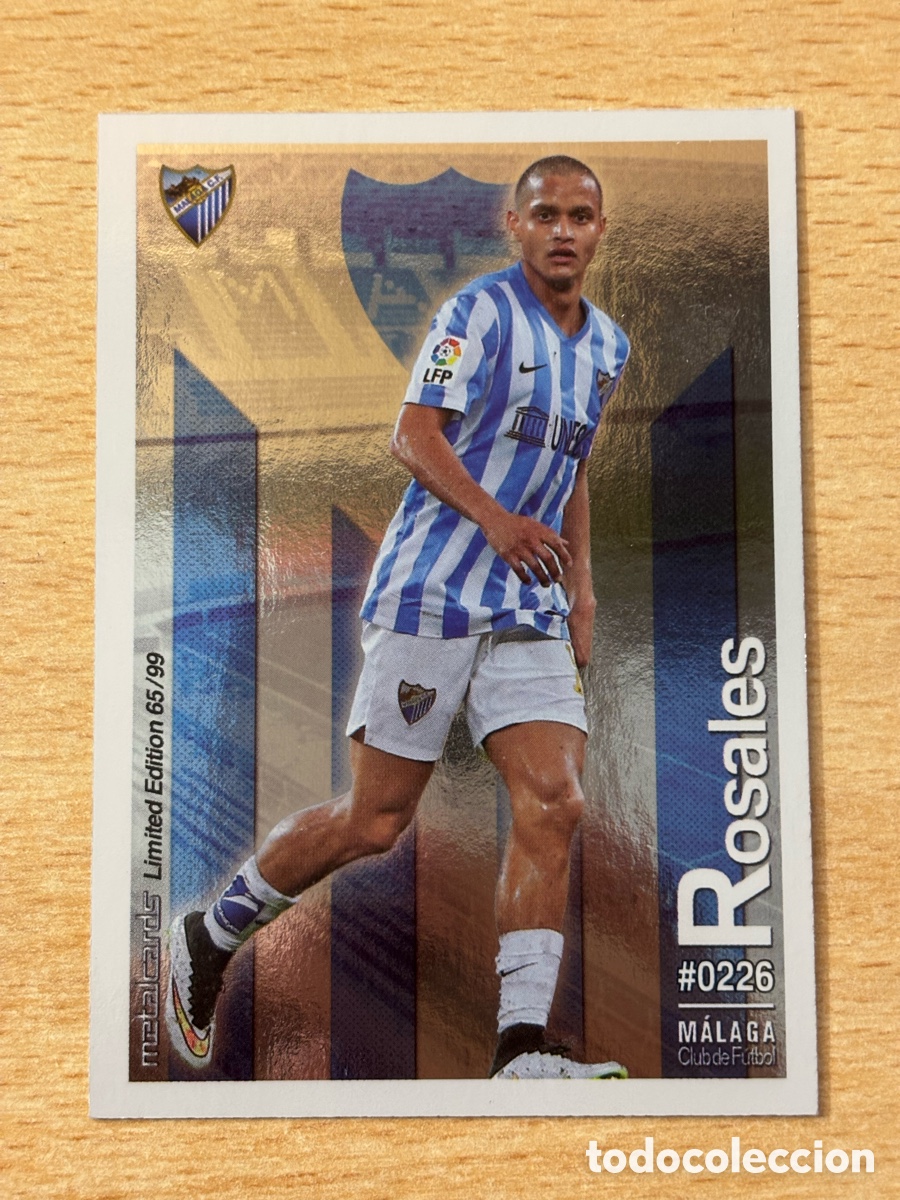 Cromos de f&uacute;tbol: # 226 Rosales Malaga Mundicromo 2016 Metalcard Limited Edition brillo liso