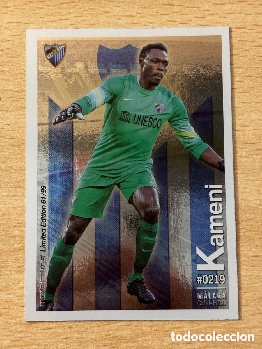 Cromos de F&uacute;tbol: # 219 Kameni M&aacute;laga Mundicromo 2016 Metalcard Limited Edition brillo liso