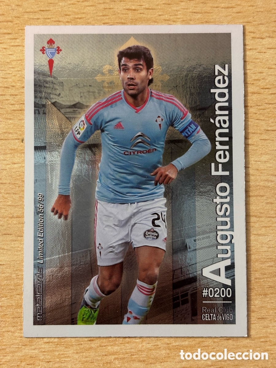 Cromos de F&uacute;tbol: # 200 Augusto Fern&aacute;ndez Celta de Vigo Mundicromo 2016 Metalcard Limited Edition brillo liso