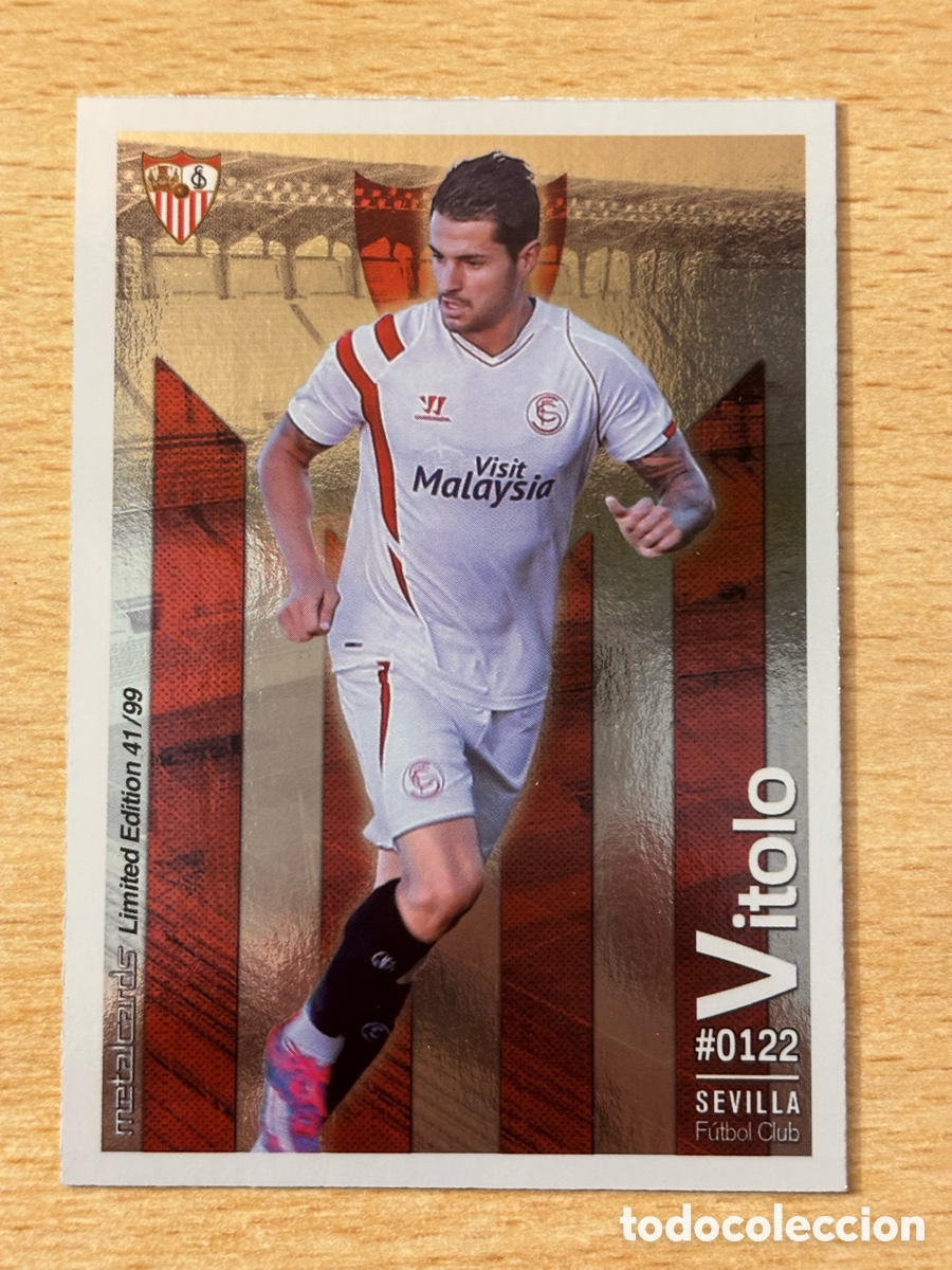Cromos de F&uacute;tbol: # 122 Vitolo Sevilla Mundicromo 2016 Metalcard Limited Edition brillo liso