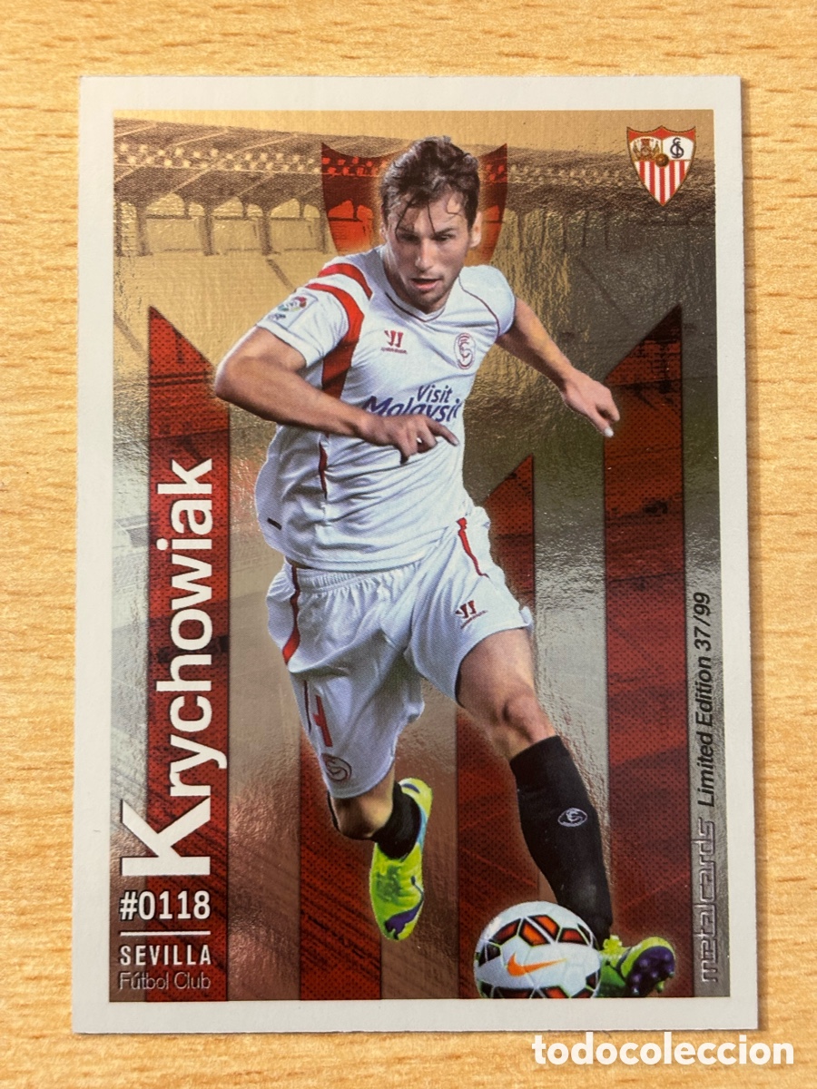 Cromos de F&uacute;tbol: # 118 Krychowiak Sevilla Mundicromo 2016 Metalcard Limited Edition brillo liso