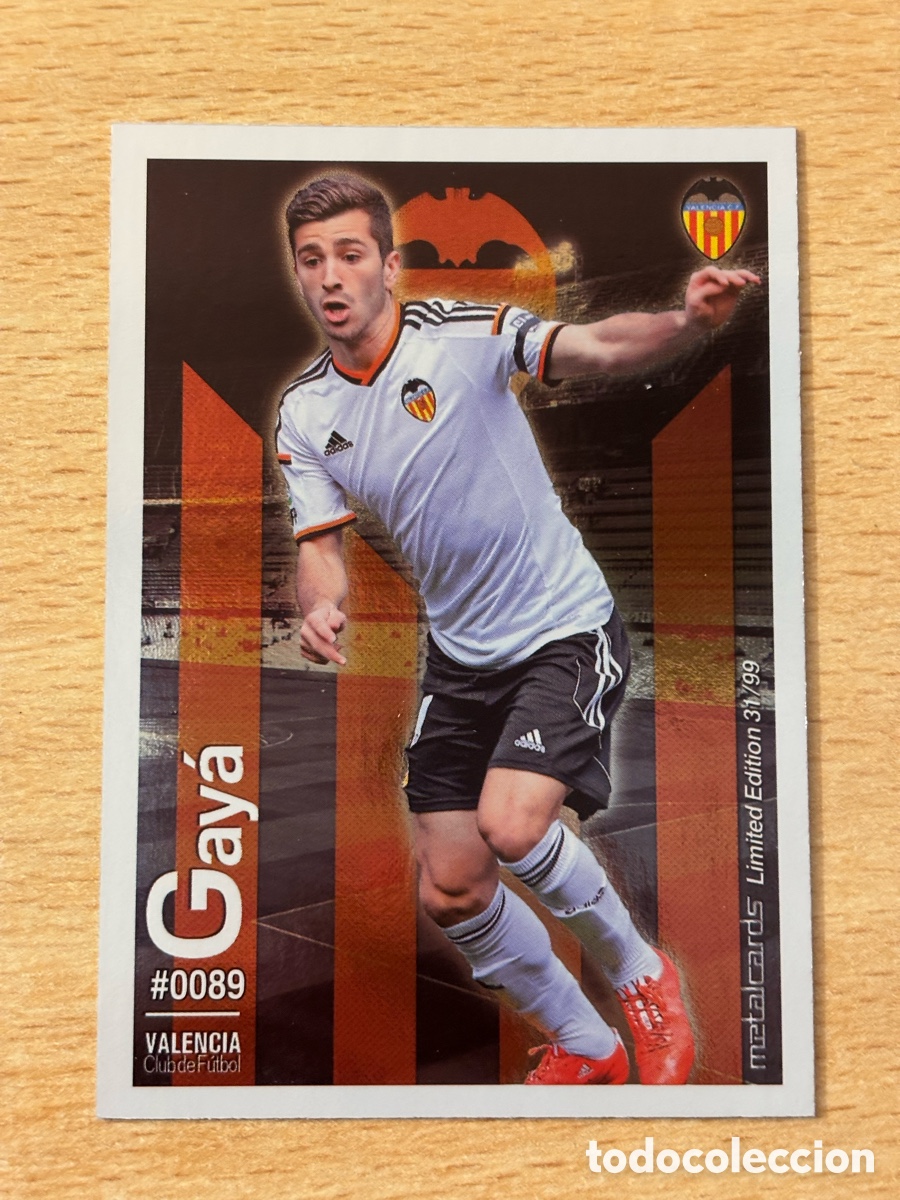 Cromos de F&uacute;tbol: # 89 Gay&aacute; Valencia Mundicromo 2016 Metalcard Limited Edition brillo liso