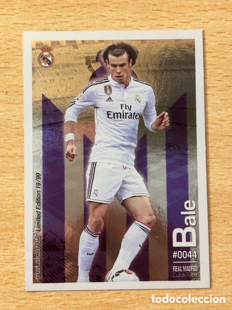 Cromos de F&uacute;tbol: # 44 Bale Real Madrid Mundicromo 2016 Metalcard Limited Edition brillo liso