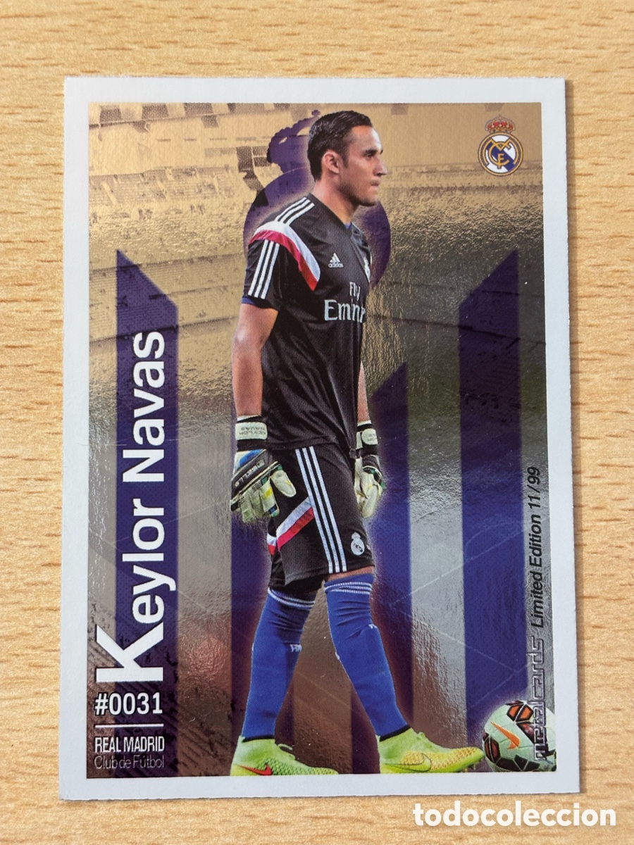 Cromos de F&uacute;tbol: # 31 Keylor Navas Real Madrid Mundicromo 2016 Metalcard Limited Edition brillo liso