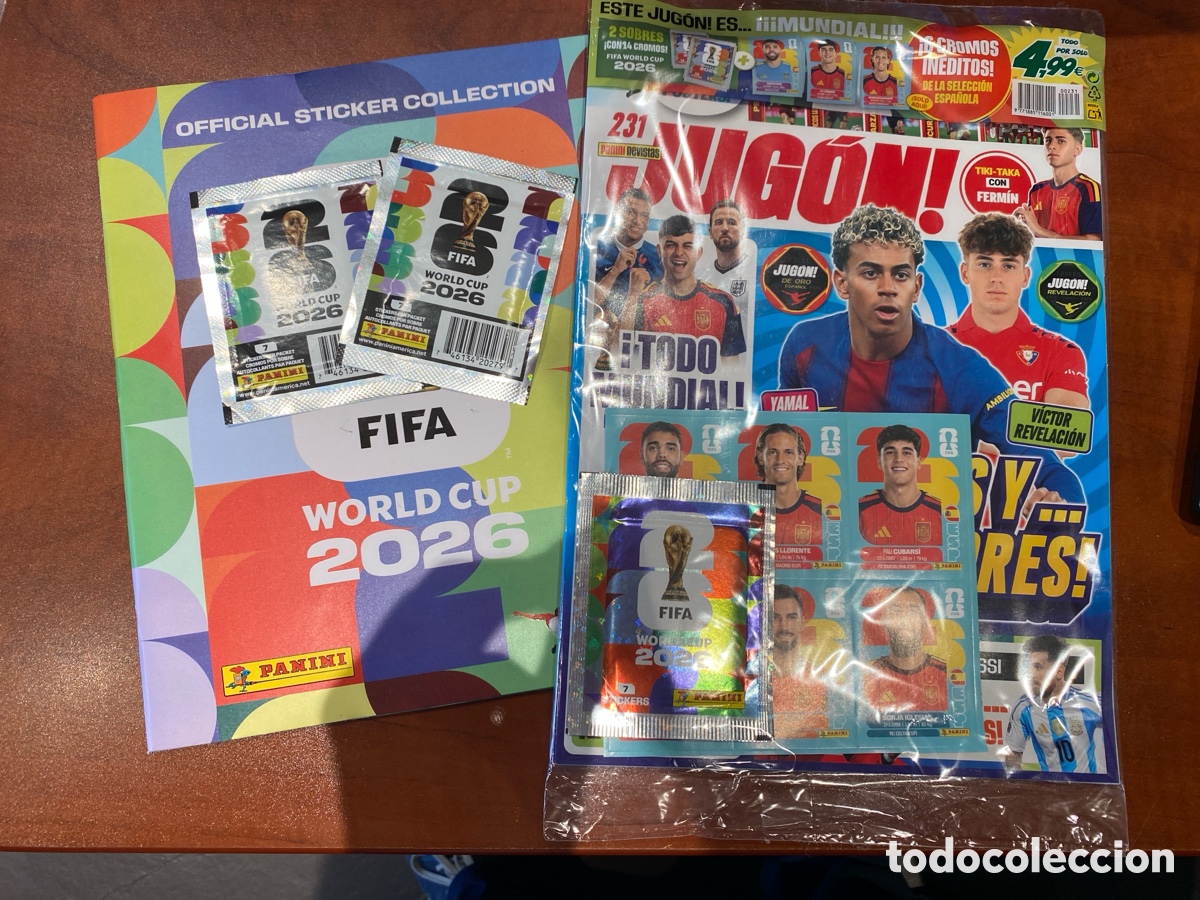 Figurine di Calcio: Revista jugon 231 y &aacute;lbum mundial 2026 con dos sobres