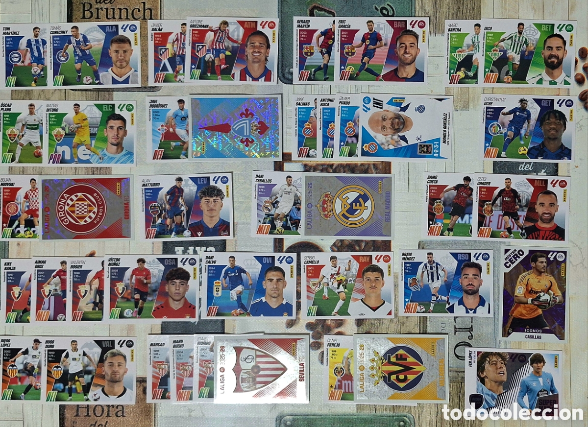 Cromos de F&uacute;tbol: Lote 41 cromos liga este 2025 2026