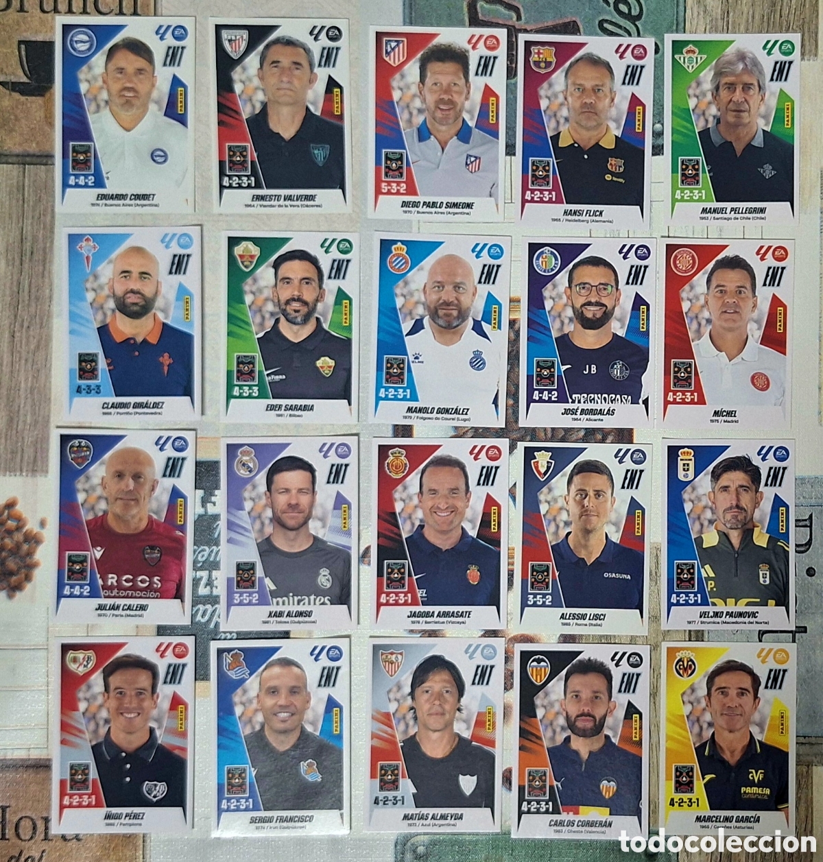 Cromos de F&uacute;tbol: Lote completo ENTRENADORES - liga este 2025 2026