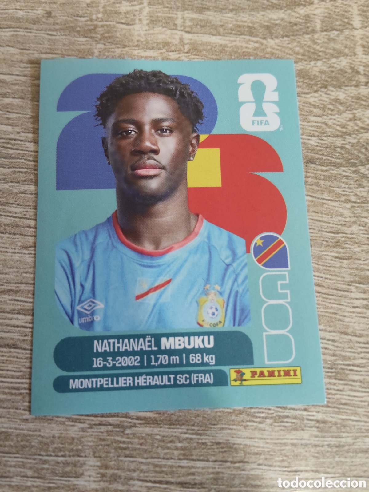 Cromos de F&uacute;tbol: Panini mundial 2026 COD 20 Nathanael Mbuku Congo