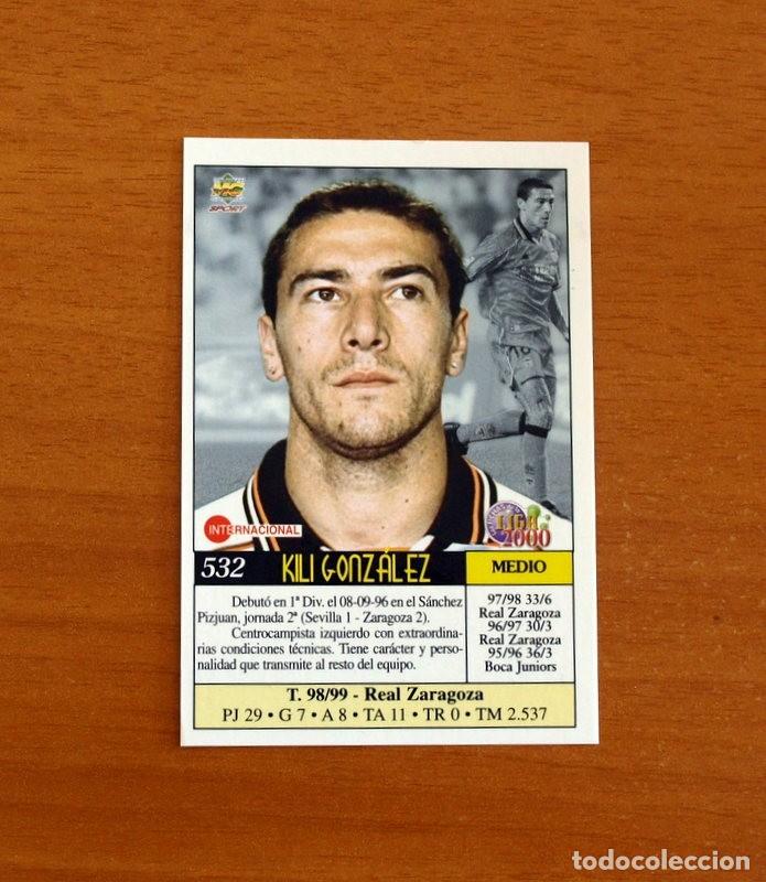 Cartes &agrave; collectionner de Football: Valencia - N&ordm; 532, Kili Gonz&aacute;lez - &Uacute;ltima Hora - Las Fichas de Liga Mundicromo 1999-2000, 99-00
