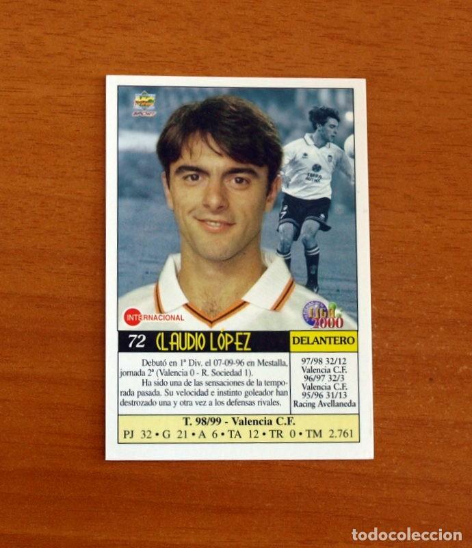 Fu&szlig;ball-Sticker: Valencia - N&ordm; 72, Claudio L&oacute;pez - Mundicromo Las Fichas de la Liga 1999-2000, 99-00 -Mundi Cromo