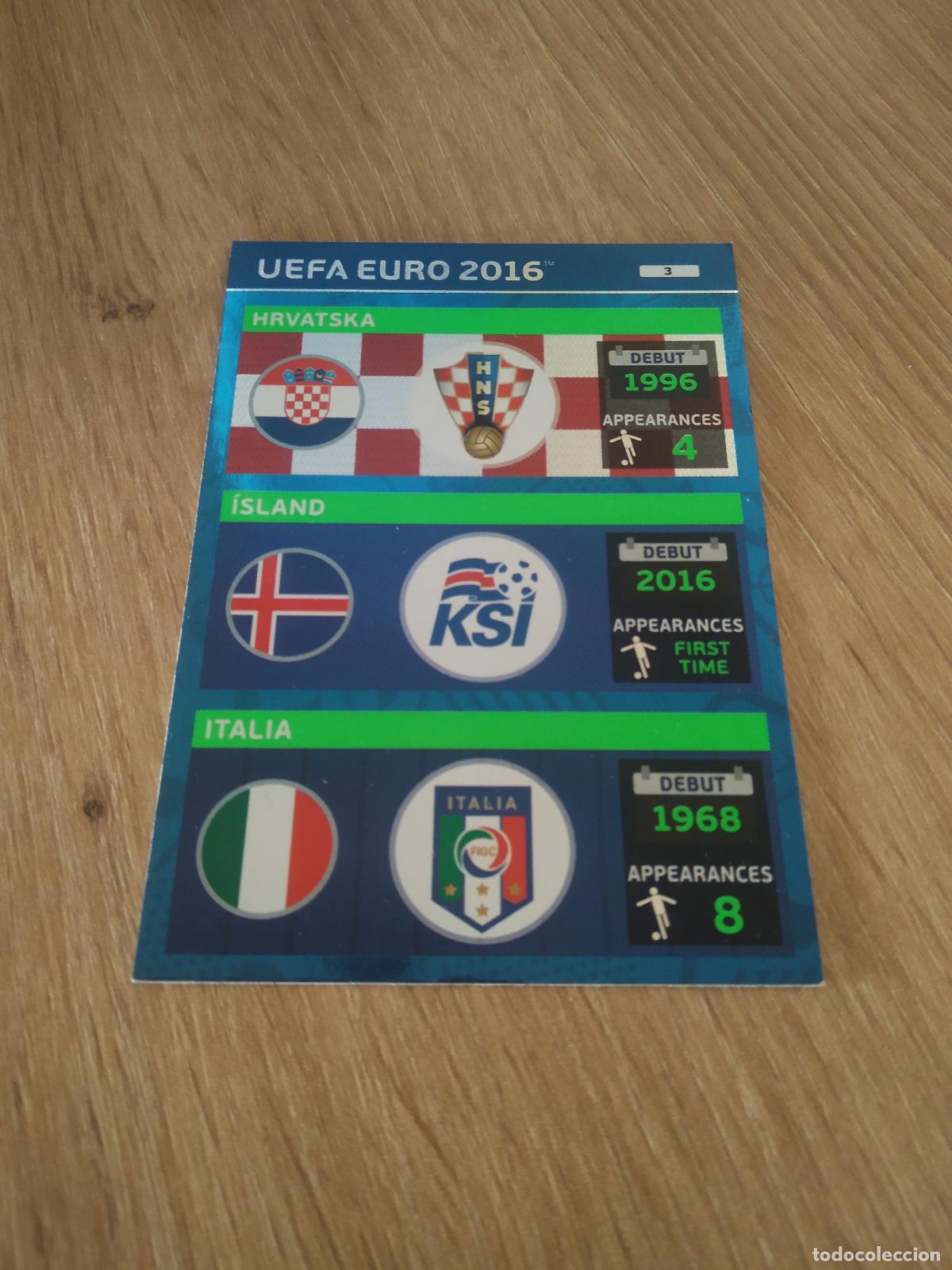 Football Stickers: 3 CROACIA ISLANDIA ITALIA CROMO FUTBOL PANINI EURO 2016 EUROCOPA ADRENALYN
