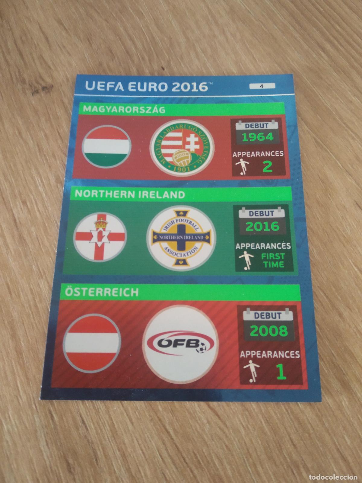 Football Stickers: 4 HUNGRIA IRLANDA NORTE AUSTRIA CROMO FUTBOL PANINI EURO 2016 EUROCOPA ADRENALYN