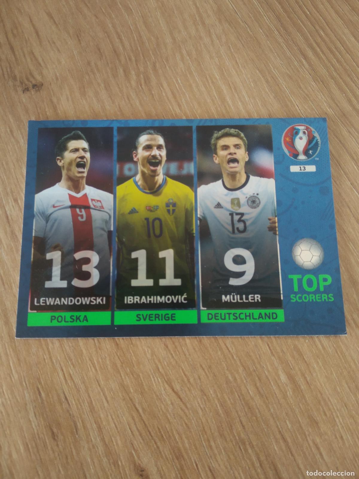 Football Stickers: 13 LEWANDOWSKI IBRAHIMOVIC MULLER CROMO FUTBOL PANINI EURO 2016 EUROCOPA ADRENALYN
