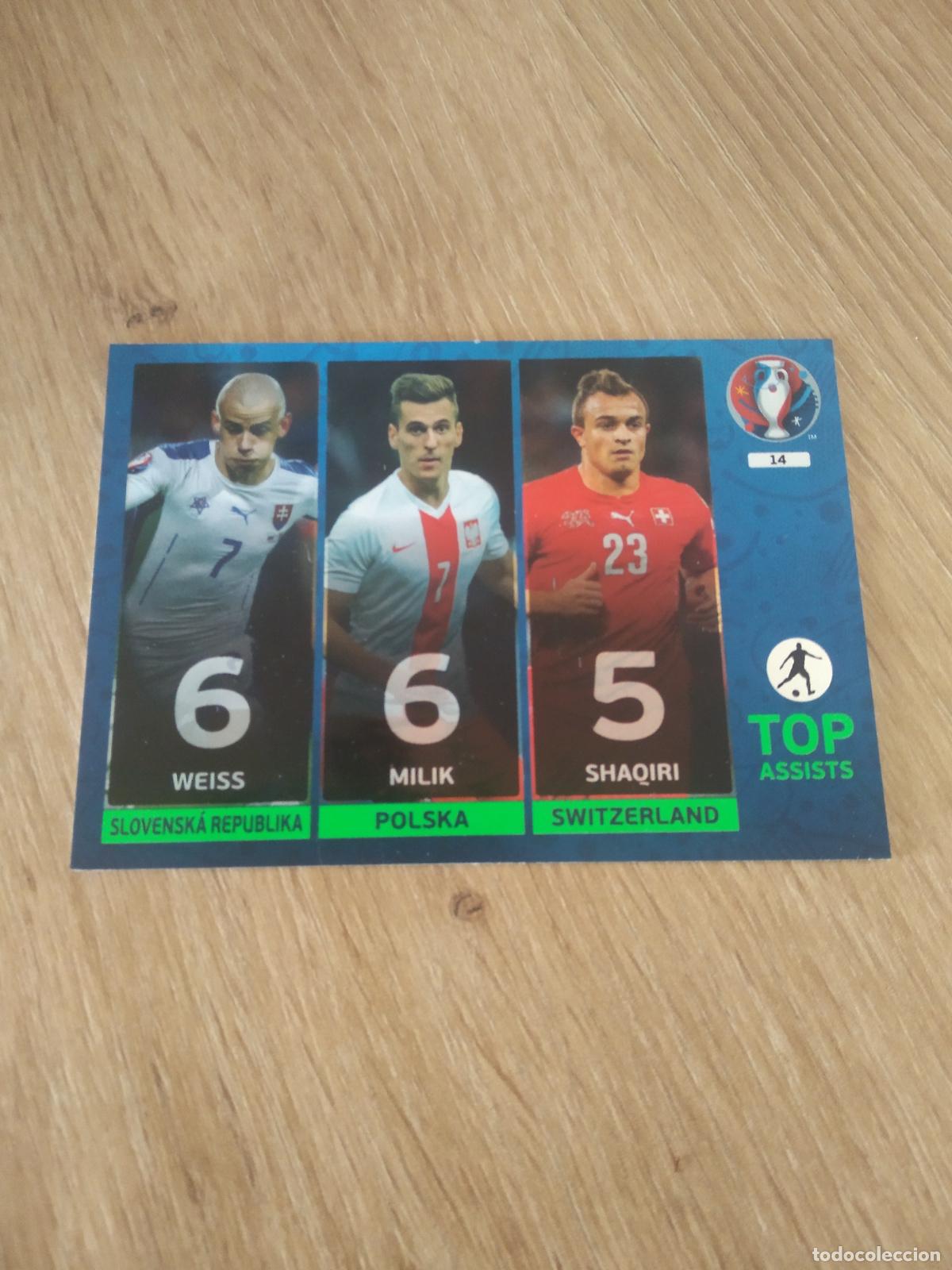 Football Stickers: 14 WEISS MILIK SHAQIRI CROMO FUTBOL PANINI EURO 2016 EUROCOPA ADRENALYN