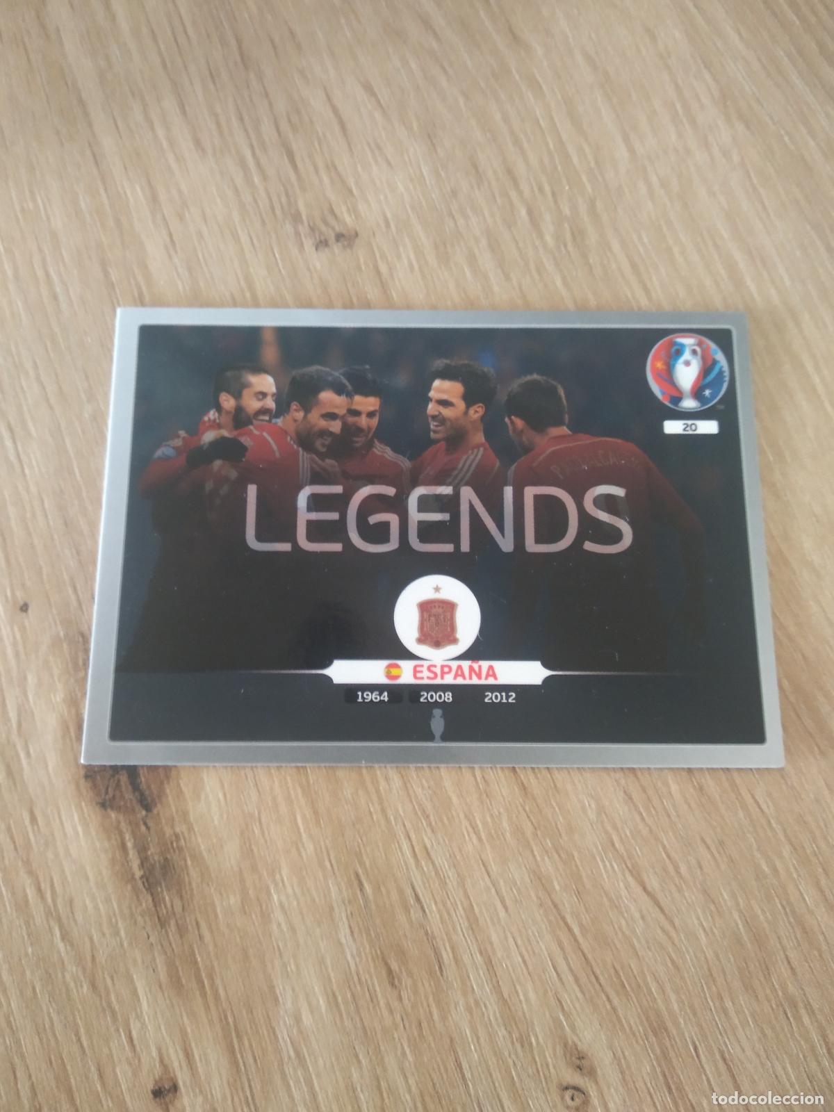 Football Stickers: 20 LEGENDS ESPA&Ntilde;A CROMO FUTBOL PANINI EURO 2016 EUROCOPA ADRENALYN