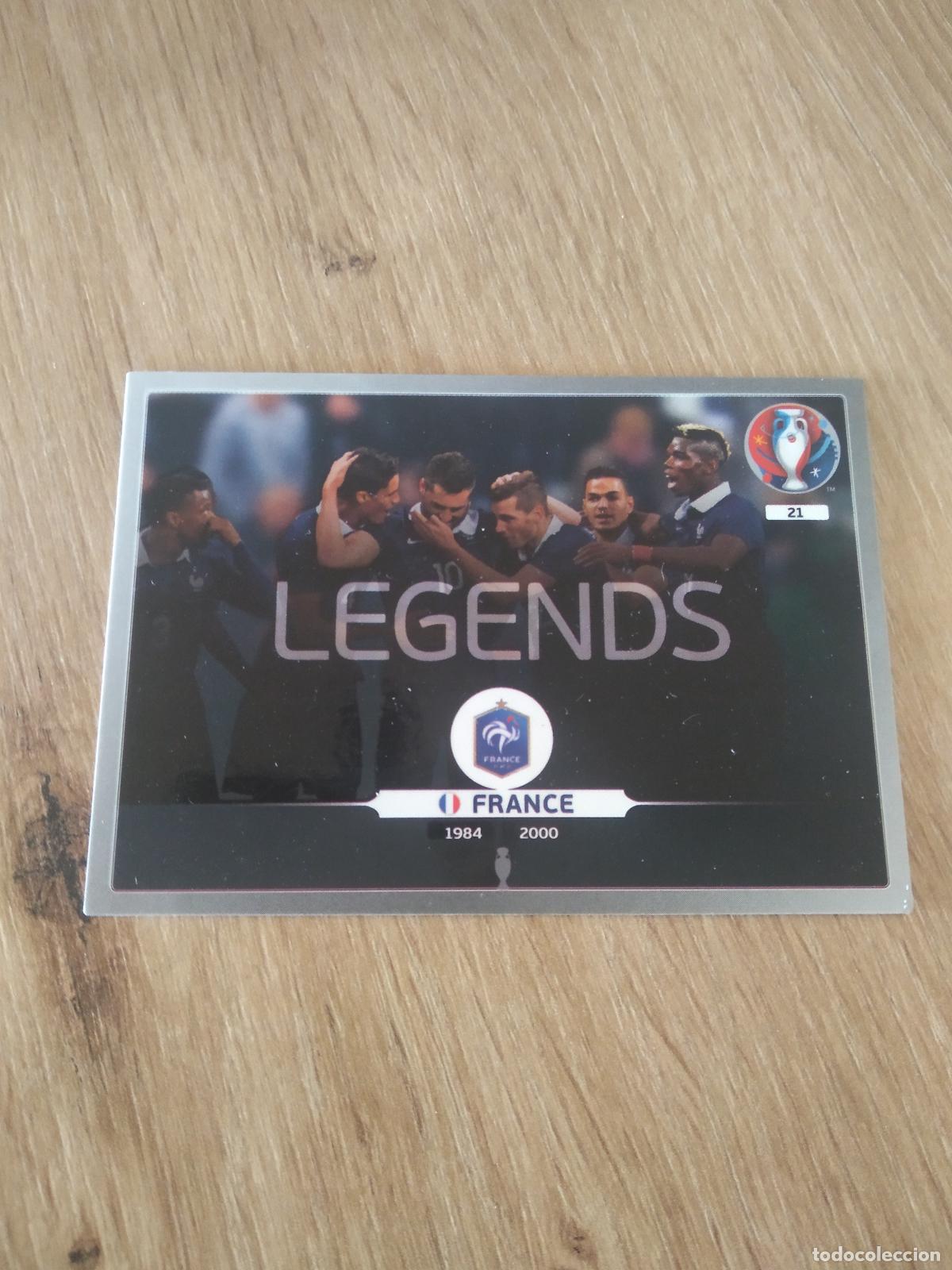 Football Stickers: 21 LEGENDS FRANCIA CROMO FUTBOL PANINI EURO 2016 EUROCOPA ADRENALYN