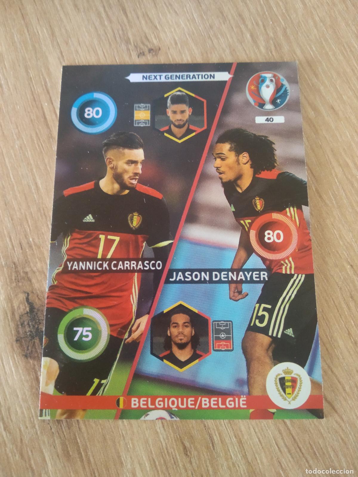 Cromos de F&uacute;tbol: 40 CARRASCO JASON DENAYER BELGICA CROMO FUTBOL PANINI EURO 2016 EUROCOPA ADRENALYN
