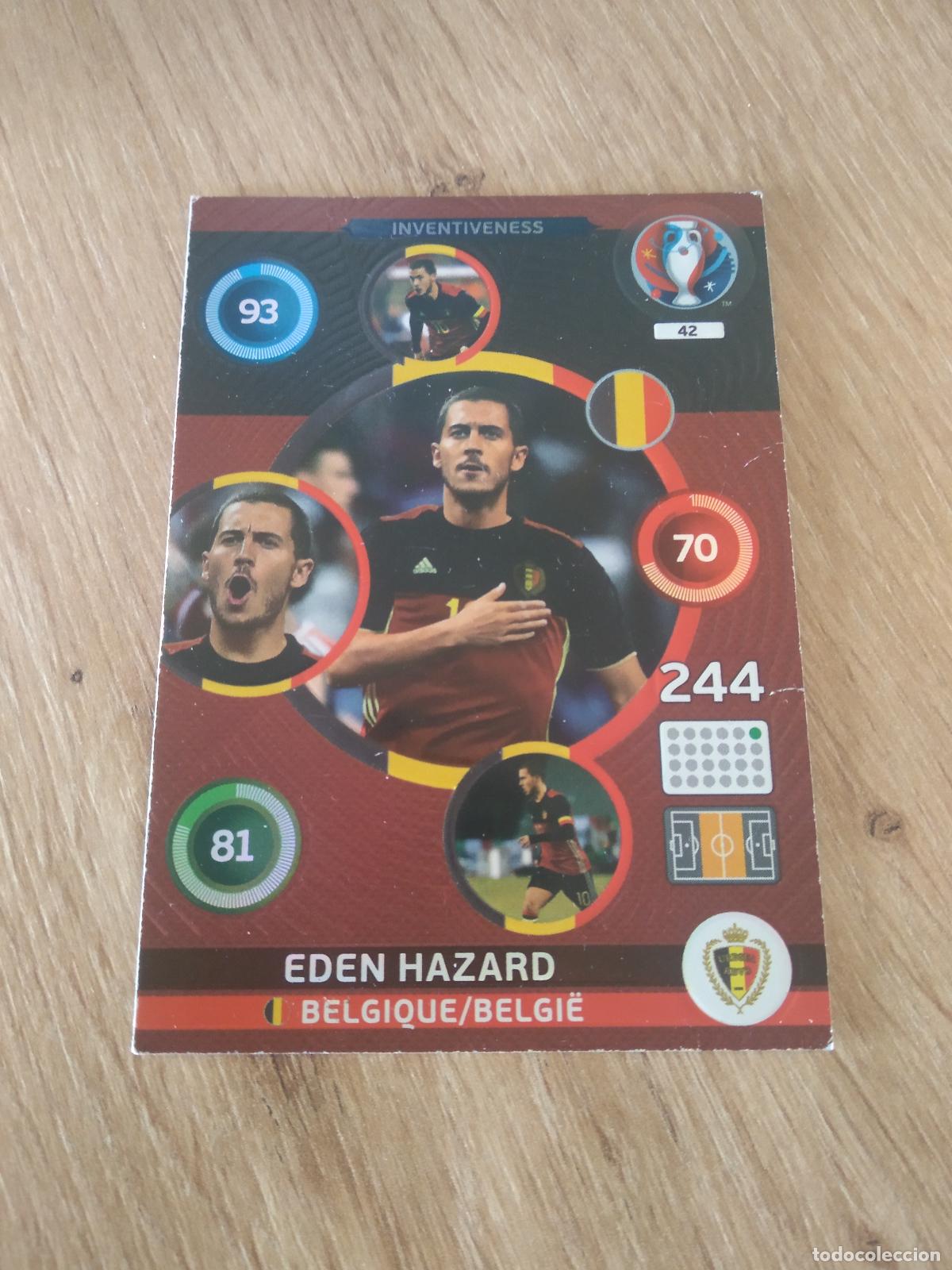 Cromos de F&uacute;tbol: 42 HAZARD BELGICA CROMO FUTBOL PANINI EURO 2016 EUROCOPA ADRENALYN