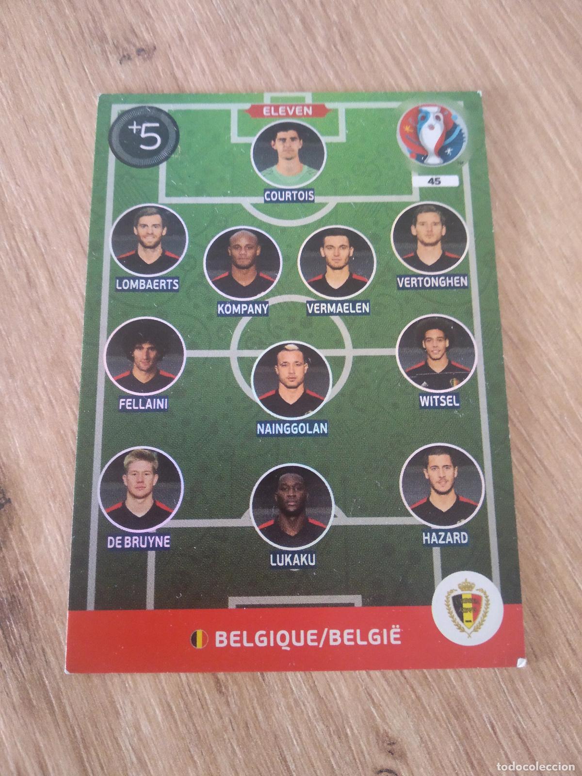 Cromos de F&uacute;tbol: 45 EQUIPO PLANTILLA ELEVEN BELGICA CROMO FUTBOL PANINI EURO 2016 EUROCOPA ADRENALYN