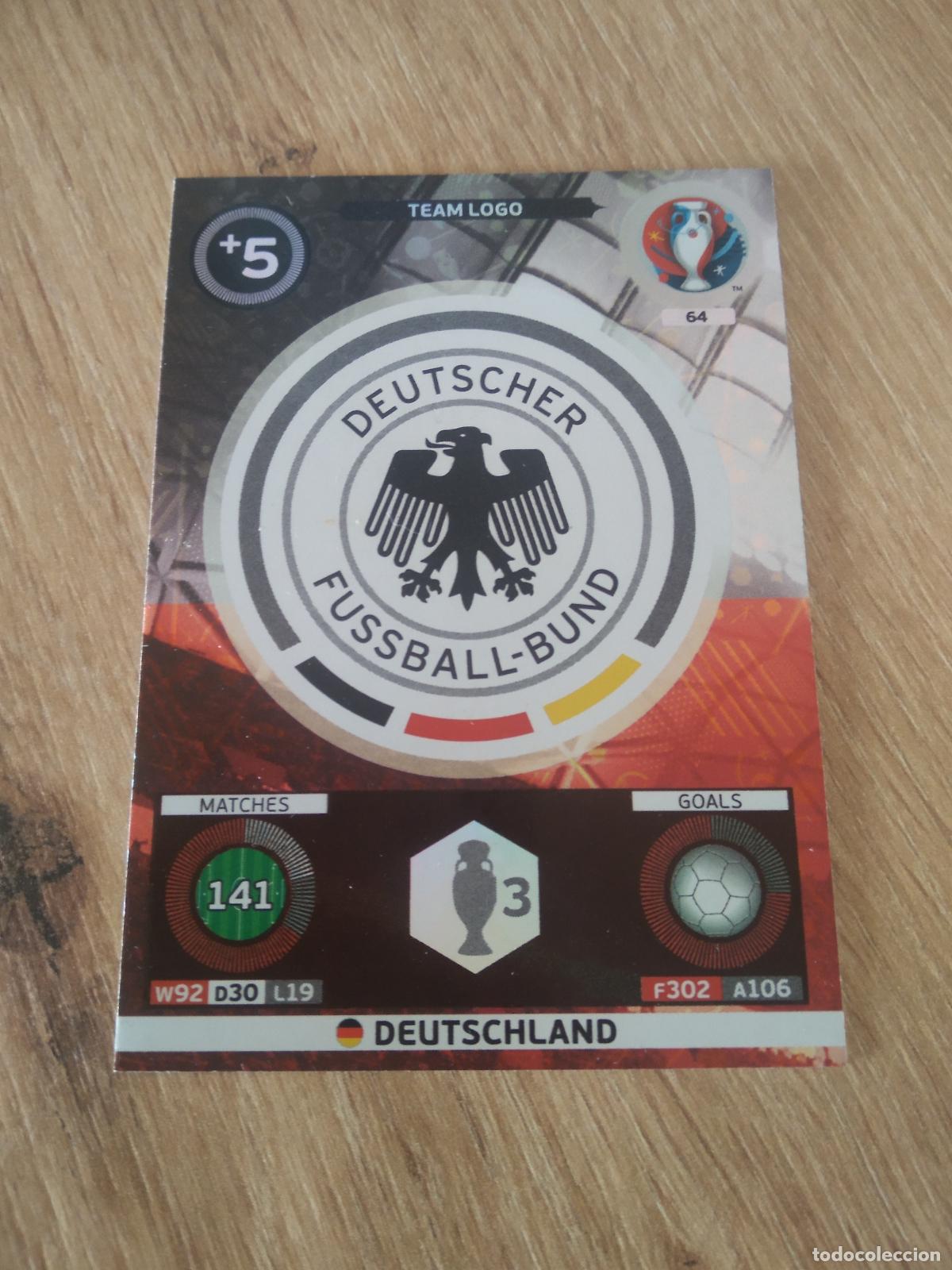 Cromos de F&uacute;tbol: 64 ESCUDO LOGO ALEMANIA CROMO FUTBOL PANINI EURO 2016 EUROCOPA ADRENALYN