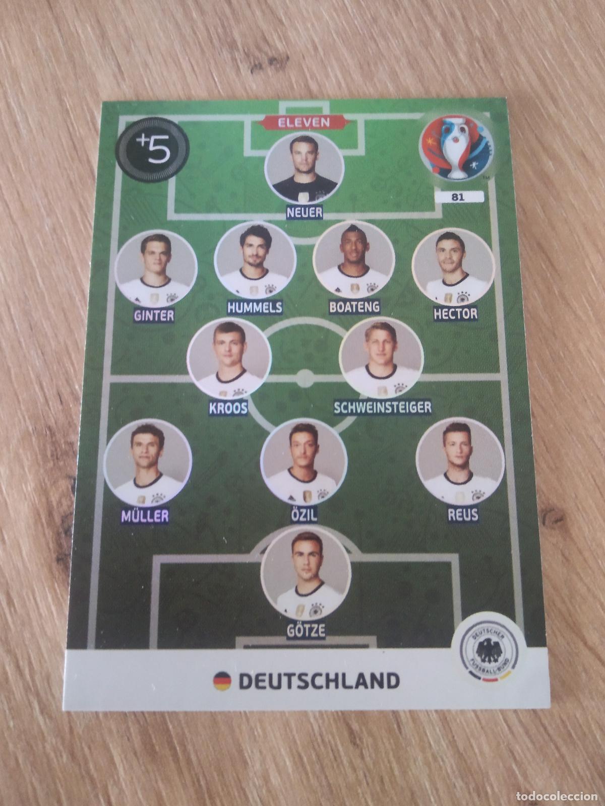 Football Stickers: 81 EQUIPO PLANTILLA ELEVEN ALEMANIA CROMO FUTBOL PANINI EURO 2016 EUROCOPA ADRENALYN
