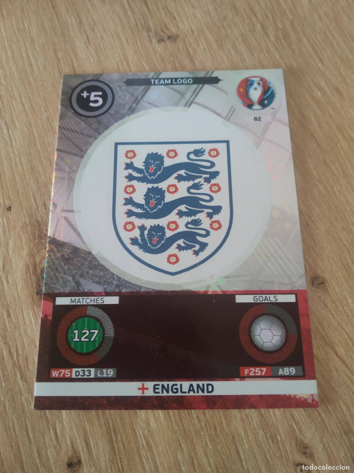 Football Stickers: 82 ESCUDO LOGO INGLATERRA CROMO FUTBOL PANINI EURO 2016 EUROCOPA ADRENALYN