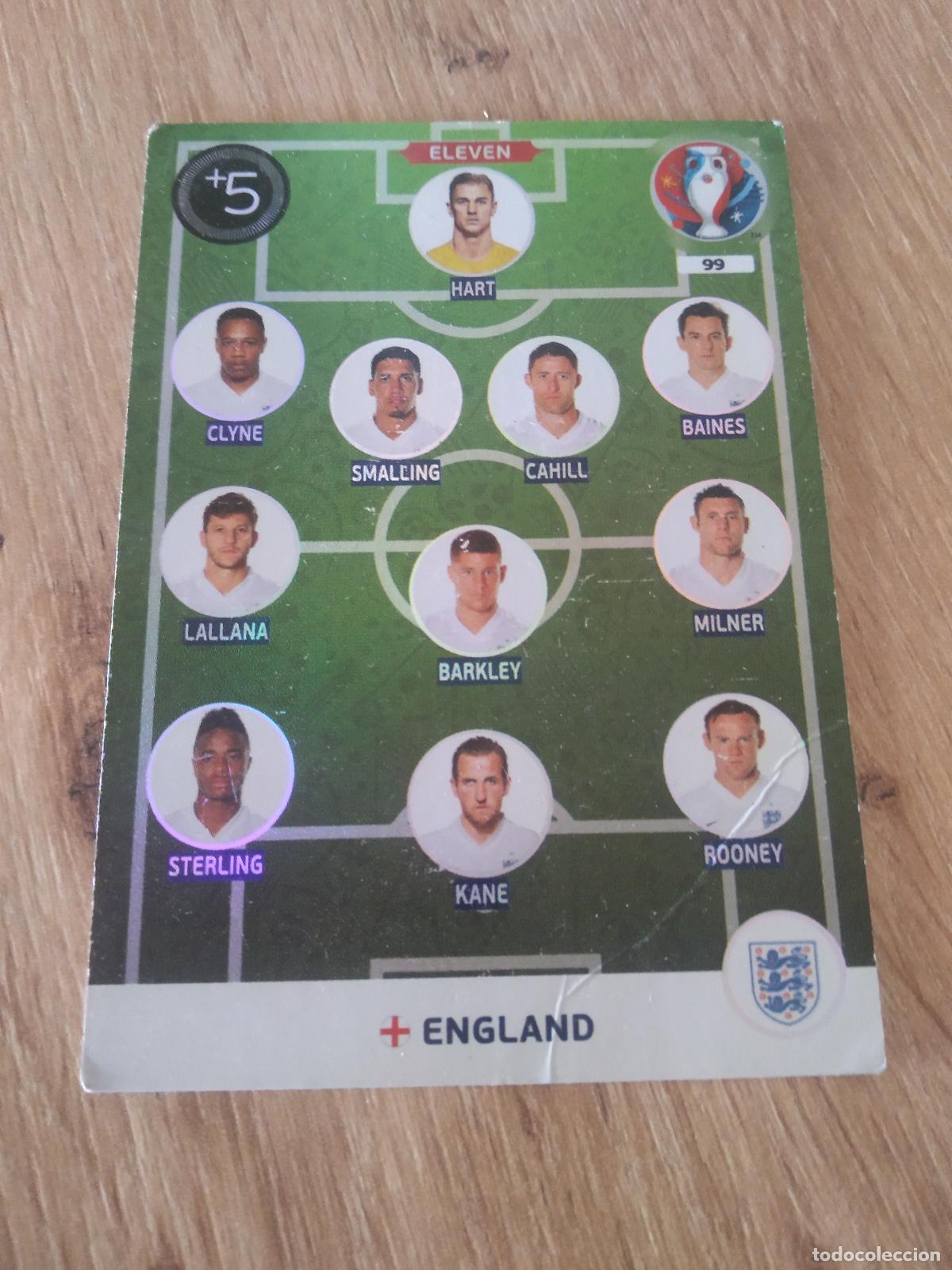 Football Stickers: 99 EQUIPO PLANTILLA ELEVEN INGLATERRA CROMO FUTBOL PANINI EURO 2016 EUROCOPA ADRENALYN