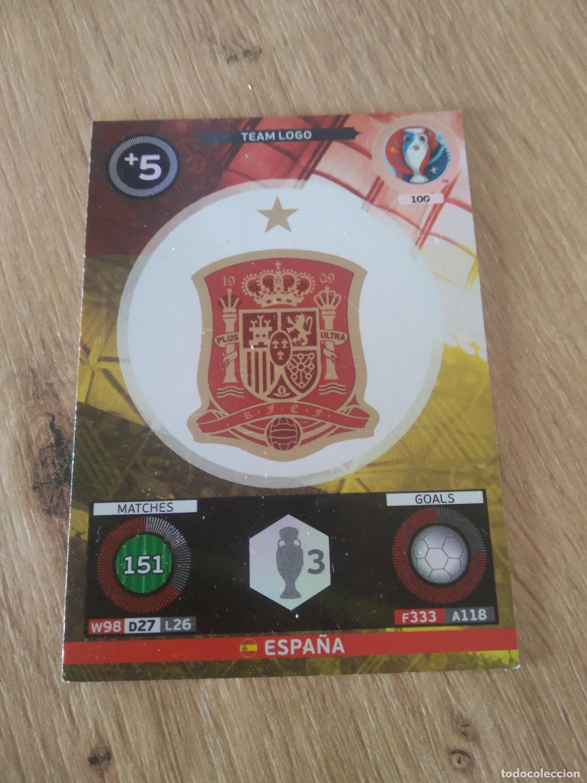 Football Stickers: 100 ESCUDO LOGO ESPA&Ntilde;A CROMO FUTBOL PANINI EURO 2016 EUROCOPA ADRENALYN